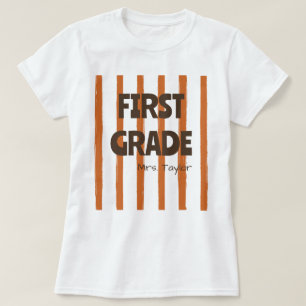 Camiseta Listras personalizadas da 1ª série escolar Nome do