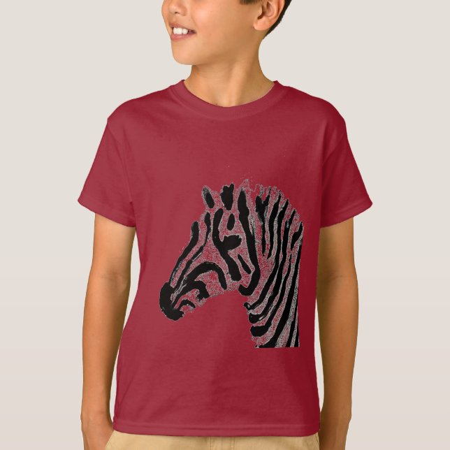 Camiseta Listras preto e branco do impressão da zebra (Frente)