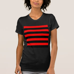 Camiseta Listras - preto e vermelho