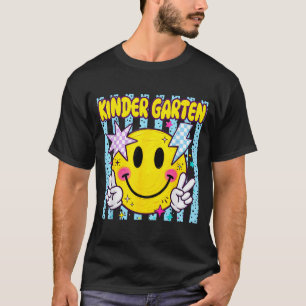 Camiseta Listras retrô de volta às aulas jardim de infância