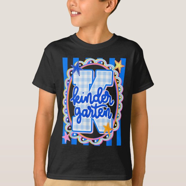 Camiseta Listras retrô professora de jardim de infância est (Frente)