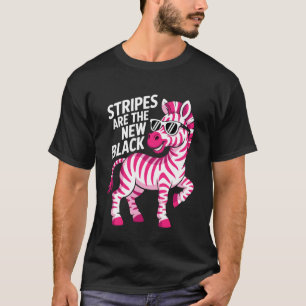 Camiseta Listras são O Novo Preto com Zebra Rosa