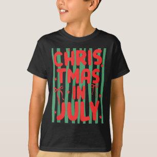 Camiseta Listras tropical verão natal em julho feminino
