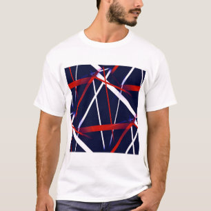 Camiseta Listras Vermelhas e Brancas Abstratas Seamless em