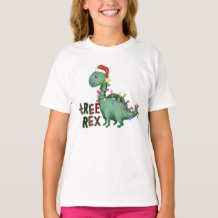 Camiseta Lit Dinosaur Tee, Crianças, T-Rex Árvore de Natal