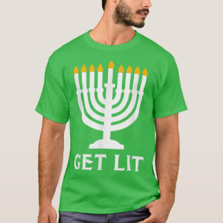 Camiseta Lit Hanukkah Menorah