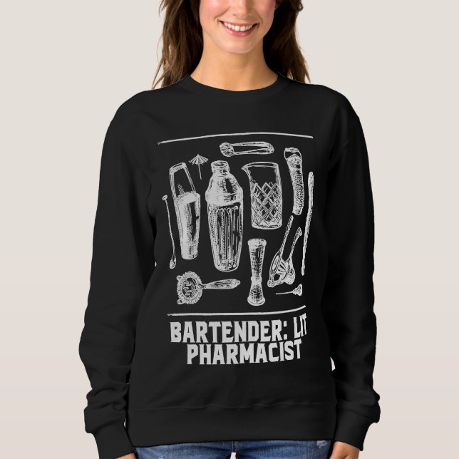 Camiseta Lit Pharmacist  Bartender Humor Bartending Profess (Frente)