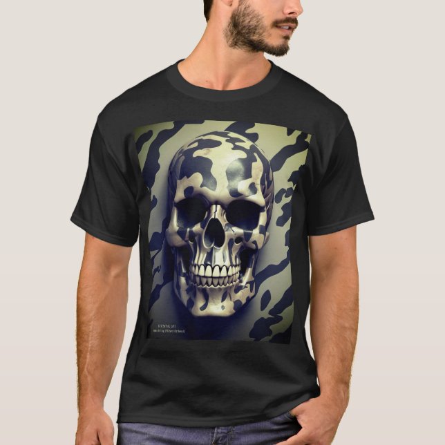 Camiseta LITE EXISTENCIAL Memento Mori Camo Tshirt Skull 1b (Frente)