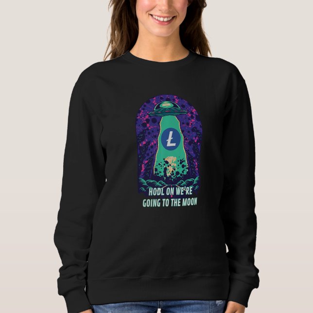 Camiseta Litecoin Ltc Segure Estamos Indo Para A Lua Ufo C (Frente)