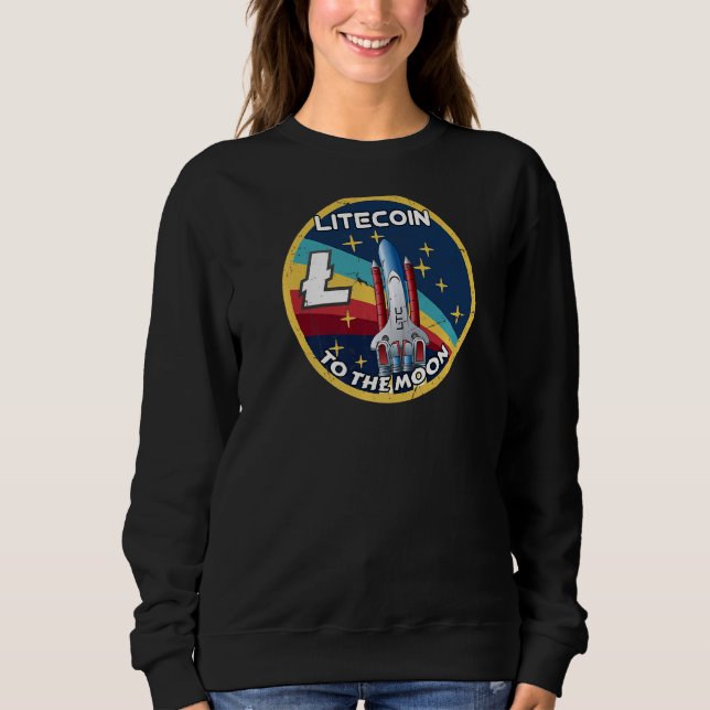 Camiseta Litecoin To Moon Crypto Space Ltc Cryptocurren (Frente)