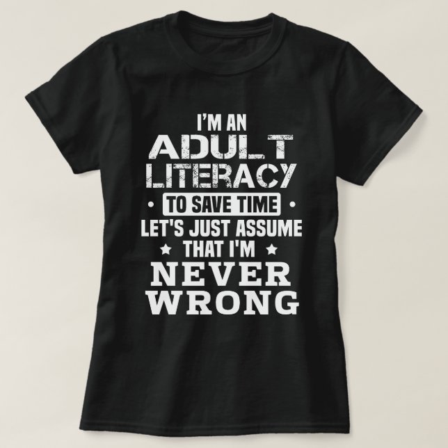 Camiseta Literacia Adulta (Frente do Design)