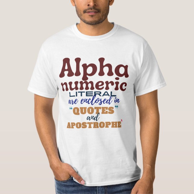Camiseta Literal alfanumérico na Programação de Cobol (Frente)