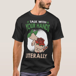Camiseta Literalmente Americana Linguagem de Sinais