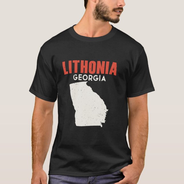 Camiseta Lithonia Georgia Estado EUA Estado América Viagem  (Frente)