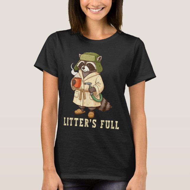 Camiseta Litter’s Full Funny Raccoon Christmas Mpy Raccoon  (Frente)