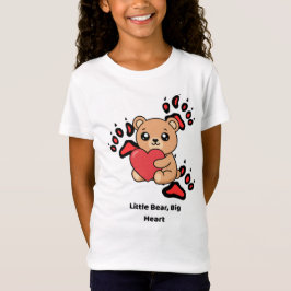Camiseta Little Bear, Big Heart – Cute Kids Teddy Bear T-Sh