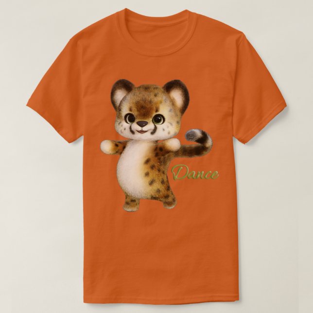 Camiseta Little Cheetah cat Dancing (Frente do Design)