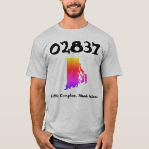 Camiseta Little Compton, RI Código Postal Arco-íris - 02837