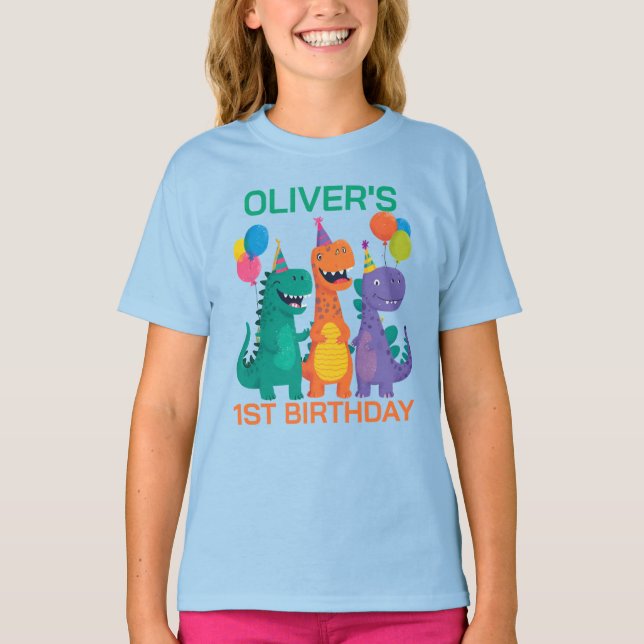 Camiseta Little Dino 1st Birthday (Frente)