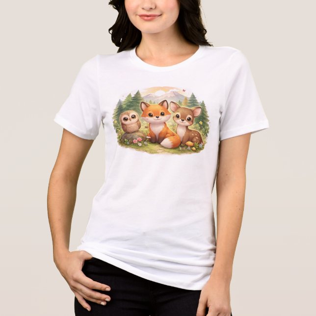 Camiseta Little Forest Friends: A Cozy Fox, Owl & Deer Adve (Frente)