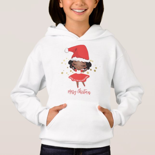 Camiseta Little Girl Ballerina com Papai Noel (Frente)