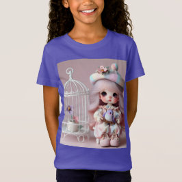 Camiseta Little Girl com um Pássaro, Coleção de Natasha Us