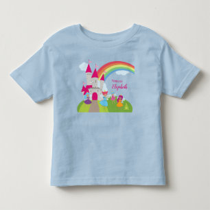 Camiseta Little Girl Fairy Princess com Rainbow e Castle