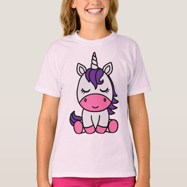 Camiseta Little Girls Unicorn Pony (Frente)