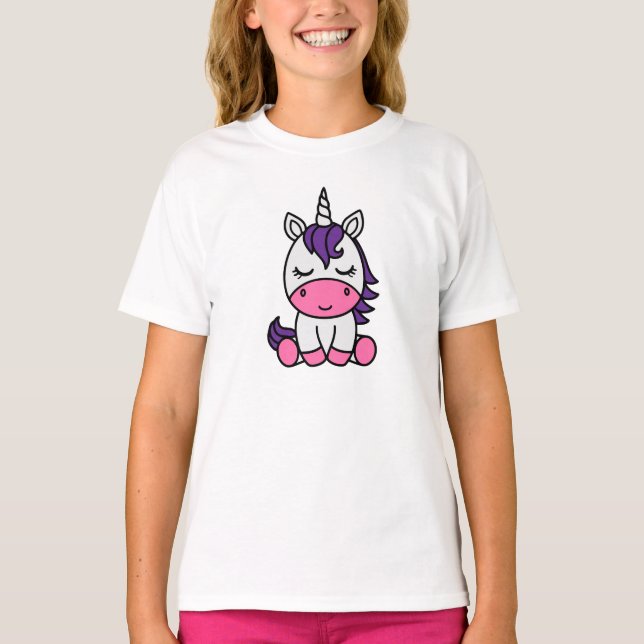 Camiseta Little Girls Unicorn Pony (Frente)