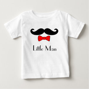 Camiseta Little Man Mustache e Red Bowtie