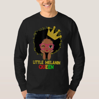 Camiseta Little Melanin Queen Cute Kids Girls Black History