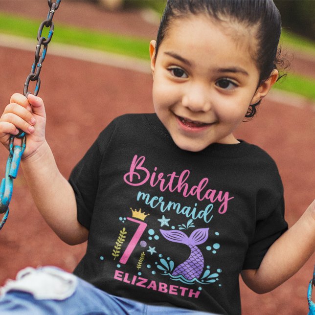 Camiseta Little Mermaid's 7th Birthday Girl (Criador carregado)