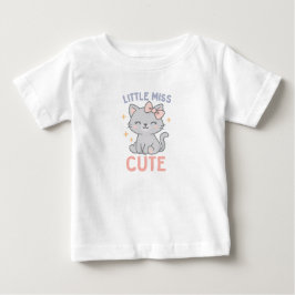 Camiseta Little Miss Cute – Encanto de Gatinho Menina Bebê 