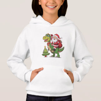 Camiseta "Little Miss Natal Dinossauro Moletom com Capuz