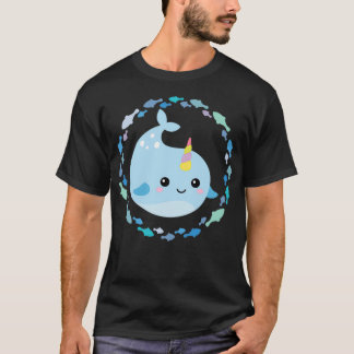 Camiseta Little narwhal unicorn whale 1