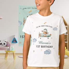 Camiseta Little Pilot Sage Airplane 1st Birthday Outfit