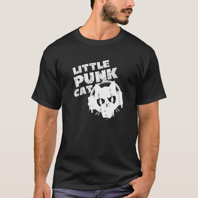 Camiseta Little Punk Cat Punk Rocker Mohawk Punker (Frente)