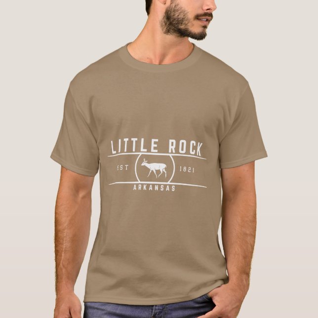 Camiseta Little Rock Arkansas Estilo Retrô (Frente)