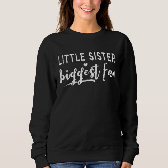 Camiseta Little Sister Biggest Fan Proud and Funny Sports F (Frente)