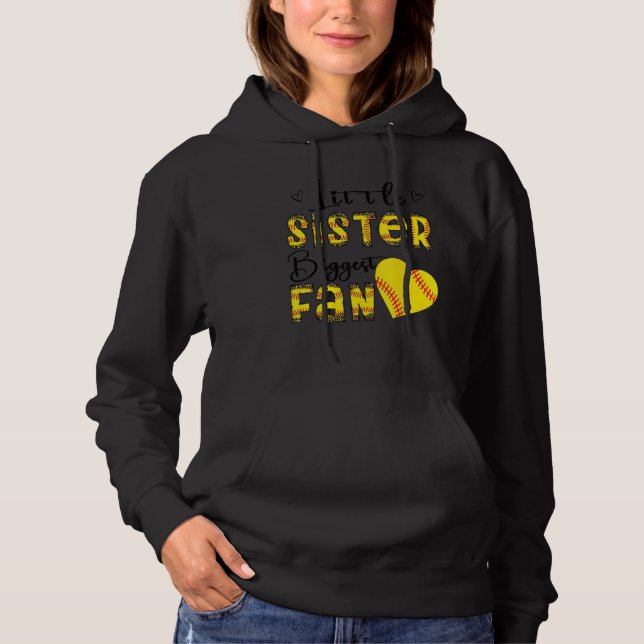 Camiseta Little Sister Biggest Fan Teen Girls Leopard Softb (Frente)