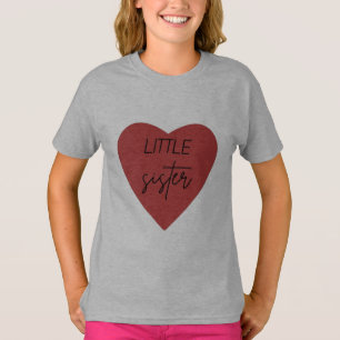 Camiseta Little Sister Red Heart Feminina