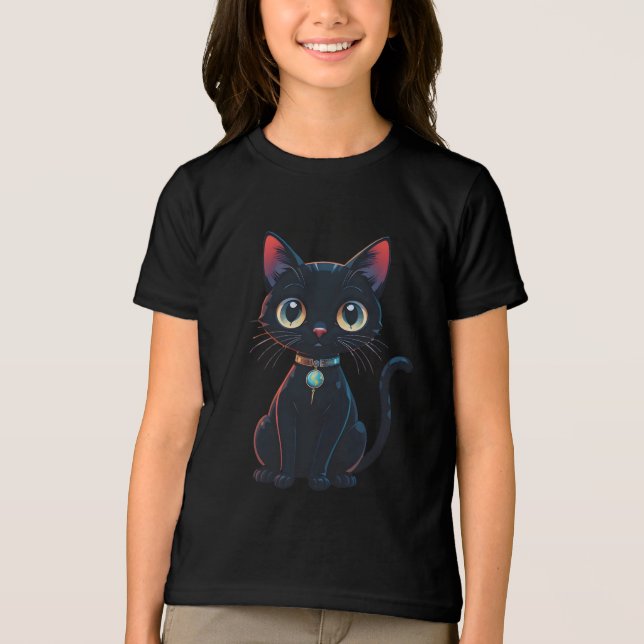 Camiseta Little Spooky Black Cat (Frente)