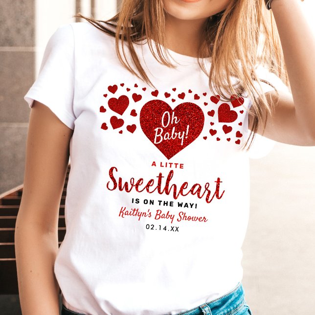 Camiseta Little Sweetheart Valentine's Day Baby Shower (Criador carregado)