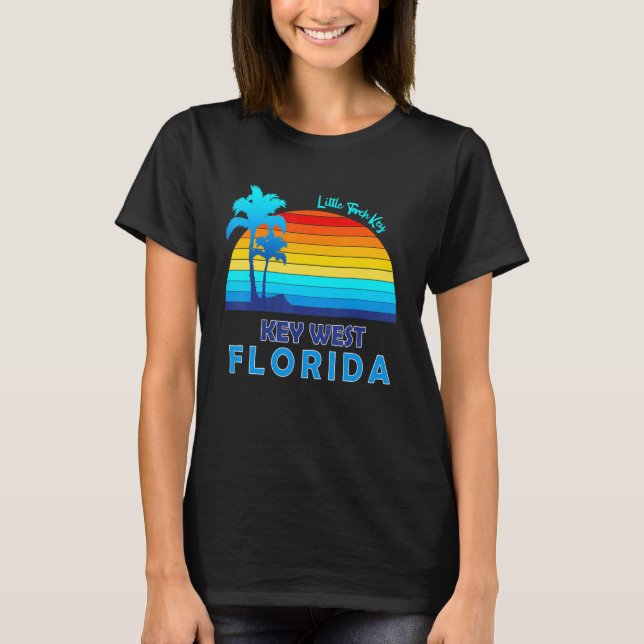 Camiseta Little Torch Key West Florida Retro Tropical B (Frente)