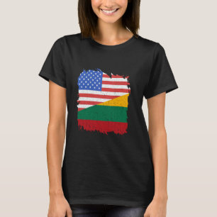 Camiseta Lituânia Antiga Bandeira da Lituânia EUA América L