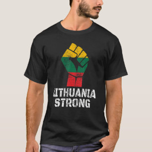 Camiseta Lituânia apoia mulheres com bandeiras lituanas 1