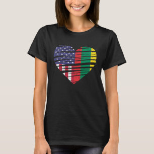Camiseta Lituânia Coração Cultivado Americano Patriot Heran