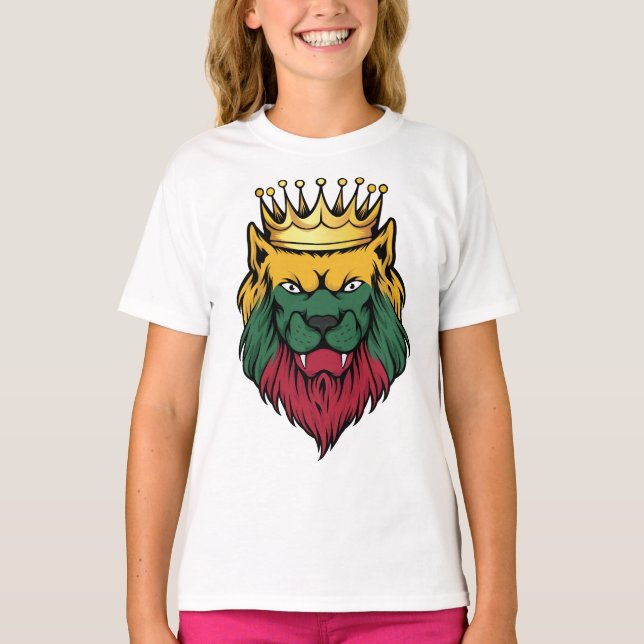 Camiseta Lituânia Leão King Flag (Frente)