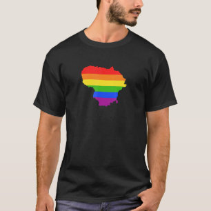 Camiseta Lituânia Rainbow Flag para orgulhoso LGTBQ lituano
