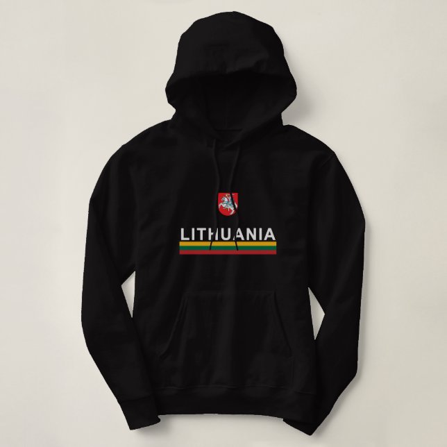 Camiseta Lituânia Sports Hoodie - Bandeira da Lituânia e Em (Frente do Design)